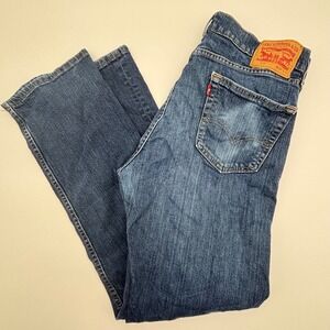 Levi Strauss Co 505 Mens Blue Denim Jeans W34 L32 Straight Fit Casual